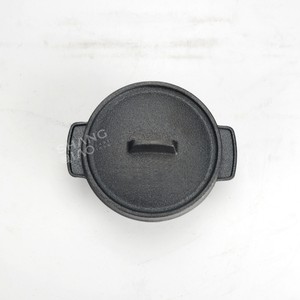 Mini <span class=keywords><strong>cocotte</strong></span> en <span class=keywords><strong>fonte</strong></span> pré-assaisonnée avec couvercle et deux poignées, petite casserole individuelle - Product Image 6
