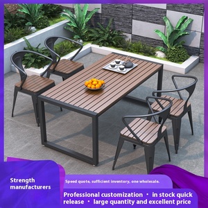 Set da Giardino Moderni da <span class=keywords><strong>Esterno</strong></span> all'Ingrosso, Impermeabili e a Prova di Sole, in Acciaio, Legno, Metallo e Ferro per Parchi e Hotel - <span class=keywords><strong>Tavolo</strong></span> e <span class=keywords><strong>Sedie</strong></span> da Patio - Product Image 4