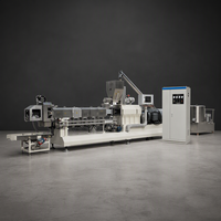 Machine extrudeuse de nourriture pour chiens 200 kg/h, équipement de traitement de granulés pour animaux de compagnie de capacité moyenne, ligne d'extrusion automatique en acier inoxydable