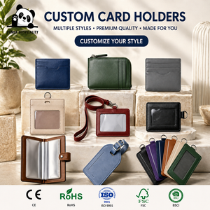 Designer Luxury Custom Logo Semi Rigid Leather Business ID Credit Card Protector Holder for <strong>Men</strong> - Product Image 3