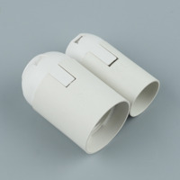 Douille de lampe isolée E27 en plastique blanc, support nu pour pièces de lampes suspendues, de table et de sol d'intérieur