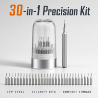 Set Obeng Mini 30 in 1, Perkakas Presisi Baja CRV Grosir untuk Reseller, Gagang Aluminium Ringan, ROHS