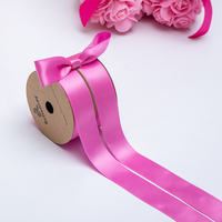 Ruban en satin rose écologique de 2 pouces et 100 yards, simple face, en polyester, idéal pour les cadeaux d'anniversaire et de Noël – Vente en gros usine