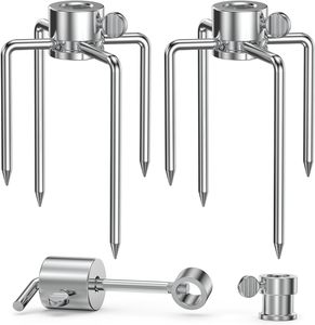 Fourchettes à viande de rechange pour rôtissoire de barbecue, qualité alimentaire, kit de 1 paire, avec embout de contrepoids pour broche, en métal résistant à la chaleur, forme carrée - Product Image 1
