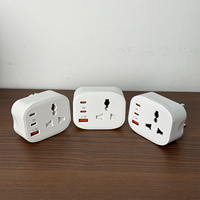 Extensor de Enchufe de Pared Global Personalizable con Adaptador de Enchufe Multiestándar USB C PD de 20 W para EE. UU., UE, Reino Unido y Australia, para Viajes y Hogar