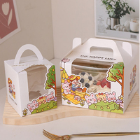 Vente en gros mini boîte d'emballage de gâteau en carton personnalisé 2 4 6 pièces en papier kraft avec fenêtre et poignée