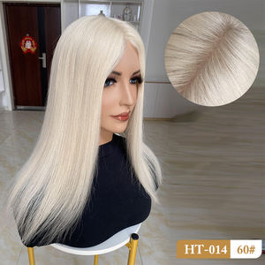 Postizo de Cabello Humano Rubio Platino con Base de Seda 6.5x7, Cabello Virgen Europeo Remy Fino para Mujer, Postizo de Cabello Humano con Parte Superior de Seda en Existencia - Product Image 3