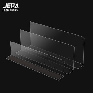 Tailles personnalisées en forme de L Séparateurs d'étagères de pharmacie transparents Séparateur de stock facile pour affichage de supermarché pour armoires et étagères de magasin - Product Image 3