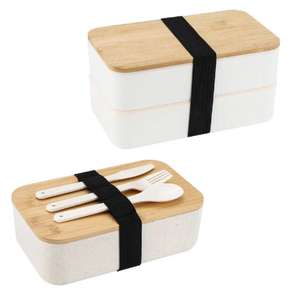 Tapa ecológica de madera de bambú PP <span class=keywords><strong>monocapa</strong></span> japonesa Bento caja doméstica para microondas - Product Image 1
