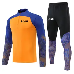 Custom Logo Training Kinderen Voetbal Voetbal Uniform Trainingspak Nieuwe Model Halve Rits Pakken Blanco Trainingspakken Groothandel