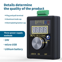 Analog 0-5V 0-10V 4-20mA Signal Generator with Rechargeable Battery Pocket Adjustable Voltage Current Simulator Calibrator