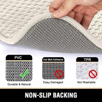 Tapis de bain moderne en mousse à mémoire de forme absorbante, 2 pièces |   Tapis de salle de bain écologique texturé effet popcorn de luxe |   Tapis shaggy antidérapant