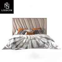 Italienische Bestseller Luxus Schlafzimmer möbel Bett rahmen Luxus Leder Modernes Bett Mit Kopfteil