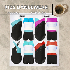 Trajes de Danza para Niñas de 6 a 16 Años, Diseño Contemporáneo, Unitardos, Ropa de Danza para Entrenamiento, Traje de Animadora, Conjunto de Animadora - Product Image 2