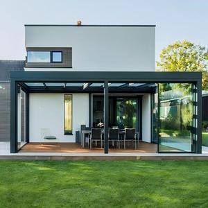 Pergola motorisée d'extérieur en aluminium avec revêtement en poudre, kit de pergola avec éclairage LED pour abri de voiture, <span class=keywords><strong>garage</strong></span> et décoration extérieure - Product Image 4