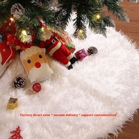 Jupe de sapin de Noël en fausse fourrure blanche longue, moelleuse et ronde, tapis de base pour sapin de Noël, vente en gros, décoration de maison pour les fêtes