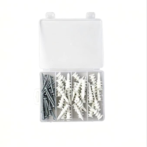 50pcs Woking White Drywall Anchor Kit Nylon PA66 Zinc Steel Self-Drilling Anchor PE Gypsum Board <strong>Screw</strong> <strong>for</strong> Plasterboard <strong>Wall</strong> - Product Image 1