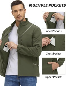 Chaquetas Softshell de diseño personalizado para hombre y mujer, ropa de trabajo de invierno, soporte con capucha, resistente al viento, impermeable, resistente a la intemperie, ajuste cómodo - Product Image 4