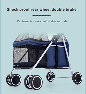 Fabricación de cochecito de mascota perro con portador desmontable, cochecito de Mascota para gatos en viajes, cochecito de perro pequeño para exteriores - Product Image 5