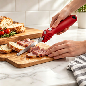 <span class=keywords><strong>Cuchillo</strong></span> Eléctrico de Fácil Agarre con Cuchillas de Acero Inoxidable Duraderas, <span class=keywords><strong>Cuchillo</strong></span> Eléctrico <span class=keywords><strong>para</strong></span> <span class=keywords><strong>Cortar</strong></span> Alimentos, Verduras y Jamón en la Cocina - Product Image 1