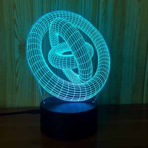 3D Luce di Notte Stella a Tre Cerchio 3D <span class=keywords><strong>Lampada</strong></span> per Camera Regalo Decorativo - Product Image 2