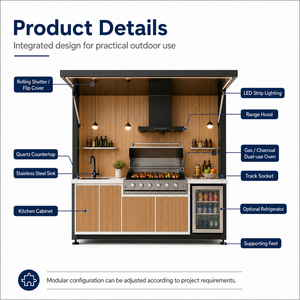 <span class=keywords><strong>Cucina</strong></span> Esterna Moderna Personalizzata in Acciaio Inossidabile <span class=keywords><strong>con</strong></span> Design Modulare, Lavello BBQ Antiruggine per Villa, Patio e Sala da <span class=keywords><strong>Pranzo</strong></span> - Fornitore - Product Image 4