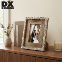 Bingkai Foto Kayu Rustic Motif Bunga DX Designs 4x6 5x7 8x10 Inch, Bingkai Foto Vintage Distressed untuk Dekorasi Pernikahan dan Rumah