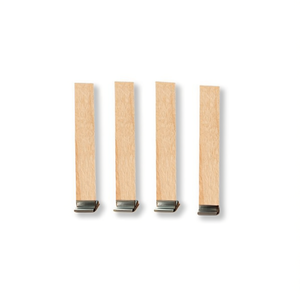 Mèche de bougie en bois ILAN 100 mm x 10 mm avec base en métal pour bougies DIY, lot de 4 - Product Image 2