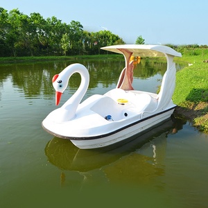 Bateau à pédales en fibre de verre pour 4 personnes, type pédale électrique, pour jeux aquatiques - Product Image 3