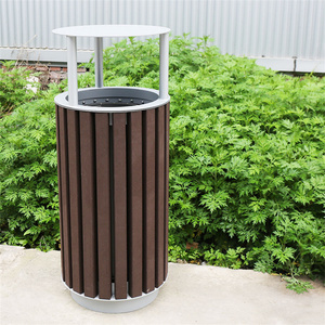 Poubelle extérieure grande poubelle en bois poubelle de parc à l'extérieur poubelle de recyclage commerciale publique avec <span class=keywords><strong>cendrier</strong></span> - Product Image 6