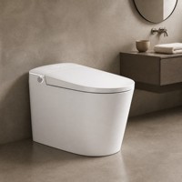 Toilette intelligente avec réservoir d'eau intégré, bidet électrique avec chasse d'eau automatique, siège chauffant et télécommande