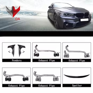 Ricambi Auto M3 style per 2013-2018 <span class=keywords><strong>BMW</strong></span> 3 serie F30 M3 PP kit corpo paraurti minigonne laterali tubo di scarico e cofano parafango - Product Image 3