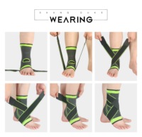 Attelle de protection athlétique élastique en nylon, spandex, polyester et coton pour la cheville avec compression et élasticité