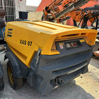Compresseur d'air diesel d'occasion Atlas Cpoco XAS97DD 7 Bar 185 CFM, mini compresseur d'occasion avec moteur Deutz 3 cylindres