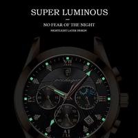 Montre-bracelet de luxe pour homme, chronographe sport de haute qualité, étanche, lumineuse, à quartz, tendance