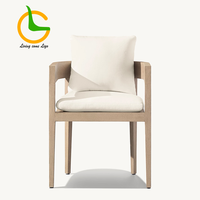 Ensemble de table à manger 8 places en teck, mobilier d'extérieur moderne, table et chaises pour villa, restaurant, table carrée