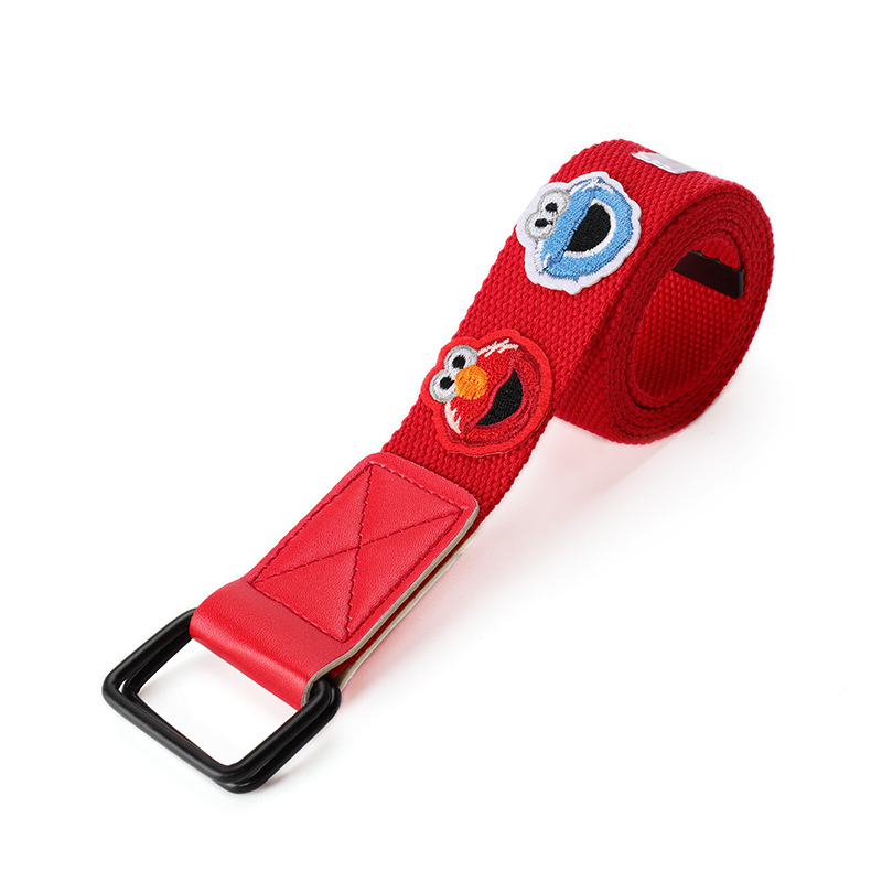 Улица Сезам, мультфильм, Холщовый ремень, мультфильм, печенье, монстр, модный ремень с двойной пряжкой