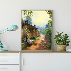 Pintura <span class=keywords><strong>de</strong></span> diamante 5D DIY para decoración del hogar, punto <span class=keywords><strong>de</strong></span> cruz <span class=keywords><strong>de</strong></span> dibujos animados, camino <span class=keywords><strong>de</strong></span> casa <span class=keywords><strong>de</strong></span> madera, venta al por mayor - Product Image 2