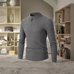 Suéter de Punto para <span class=keywords><strong>Hombre</strong></span>, <span class=keywords><strong>Cuello</strong></span> <span class=keywords><strong>Alto</strong></span>, Casual, Invierno, Transpirable y Cálido, Nuevo, Corte Ajustado, Color Sólido, para Otoño - Product Image 2