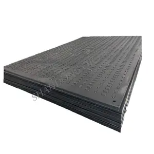 Hollow Interlock Dura Base Ground Protection Mats, Composite Road Plates Black Pe Cellular Core Construction 367.20Kg