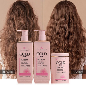 Shampooing Lissant Végétalien à la Kératine Unisexe Effet Doux et Brillant Anti-Frisottis Réparateur Cheveux Abîmés Hydratant Couleur Intense - Offre Spéciale - Product Image 1