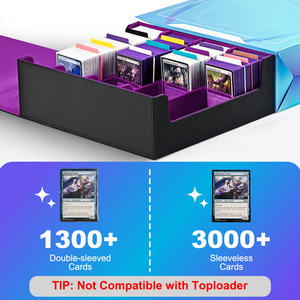 Boîte de rangement en cuir PU de grande capacité avec fermeture magnétique 4 rangées 2400 Commander Yugioh Pokemoned Card Deck pour MTG - Product Image 5