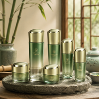 Ensemble de flacons cosmétiques en verre de qualité supérieure avec pompe, 120 ml, 100 ml, 50 ml, 30 g, emballage rhomboïde pour produits de soin de la peau, sérum, crème, avec logo