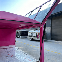 Chariot alimentaire Tuktuk rose en acier inoxydable de haute qualité, personnalisé pour les hot-dogs, les glaces, la restauration rapide, les aliments de rue