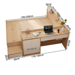 Economical Durable Light Wood Tatami Bed <b>with</b> Integrated <b>Desk</b> Storage Drawers Modern Bedroom Furniture For Studio Apartment - Product Image 4