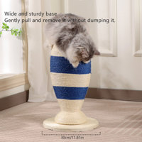 Nuevo estilo: Rascador para gatos de sisal con forma de pez y rayas azules, duradero, completamente envuelto en sisal grueso, juguete para afilar garras de gato, OEM disponible