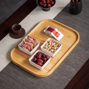 Rectangular Bamboo <b>Tea</b> <b>Tray</b> For Hotel Teahouse Home Use Elegant Solid Color Serving <b>Tray</b> - Product Image 2
