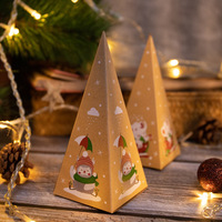 Usine Wistac Boîte à bonbons style maison de Noël Boîte d'emballage en papier pour maison en pain d'épice Boîte décorative cadeau kraft avec ficelle