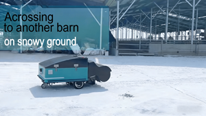 Équipement d'automatisation des exploitations laitières, robot électrique de poussée d'aliments, robot pousseur d'aliments pour les piles d'aliments épais, écurie à enclos libre / enclos à enclos fermé - Product Image 5