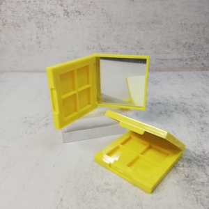 4 Pans Empty Eyeshadow Palette Square Plastic <b>Makeup</b> <b>Compact</b> With Built‑in Mirror Custom Cosmetic Eye Shadow Blush Packaging - Product Image 5